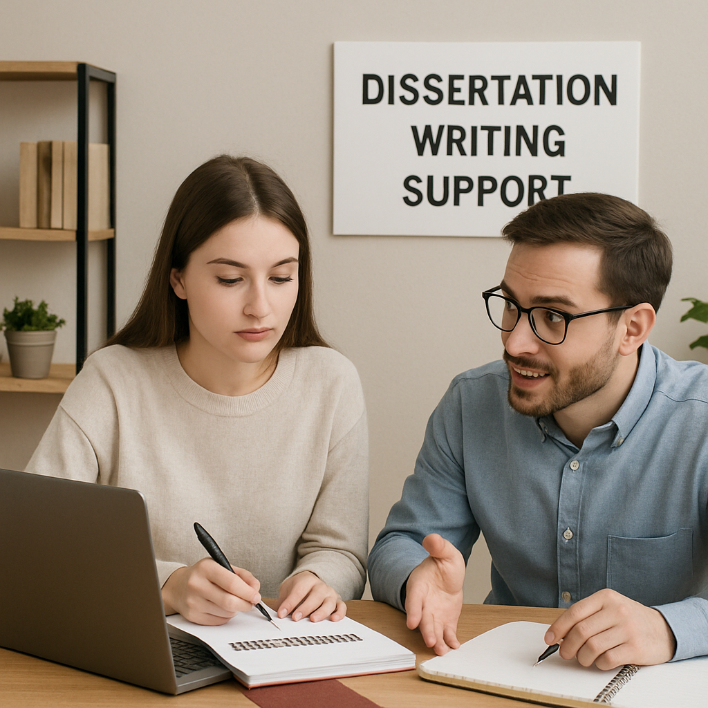 Student receiving dissertation writing support